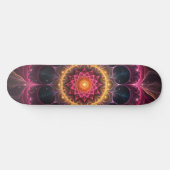 Blume aus hellem Fraktal | Spirituelles Kunstdesig Skateboard (Horizontal)