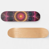Blume aus hellem Fraktal | Spirituelles Kunstdesig Skateboard (Horizontal)