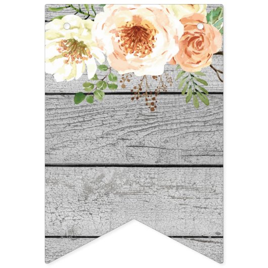 Blume aus hellem Holz Wimpelkette (Erste Fahne)