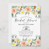 Blume aus hellpfirsichfarbenem und weißem Garten Einladung (Vorderseite)