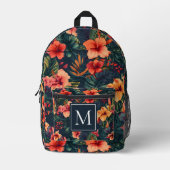 Blume aus Hibiskus, tropisches Blumenmuster Bedruckter Rucksack (Vorderseite)