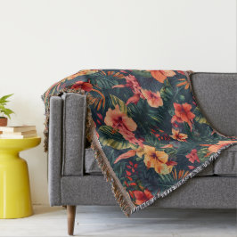 Blume aus Hibiskus, tropisches Blumenmuster Decke