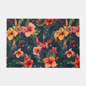 Blume aus Hibiskus, tropisches Blumenmuster Fußmatte (Vorderseite)