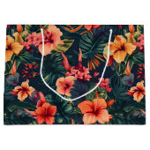 Blume aus Hibiskus, tropisches Blumenmuster Große Geschenktüte (Vorderseite)