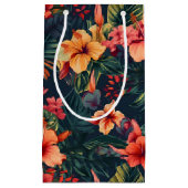 Blume aus Hibiskus, tropisches Blumenmuster Kleine Geschenktüte (Vorderseite)