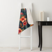 Blume aus Hibiskus, tropisches Blumenmuster Sherpadecke (Beispiel)