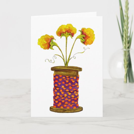 Blume aus Holz Karte (Vorderseite)