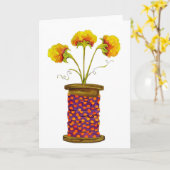 Blume aus Holz Karte (Gelbe Blume)