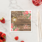 Blume aus Holz, Lattern und Korallen Serviette (Beispiel)