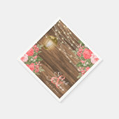 Blume aus Holz, Lattern und Korallen Serviette (Ecke)