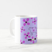 Blume aus Kuh-Rosa Kaffeetasse (Vorderseite Links)