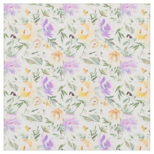Blume aus lila Gelbflormuster Stoff (Nahaufnahme)