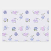 Blume aus Lila Wasserfarbstoff und Hydrangea Geschenkpapier Set (Vorderseite 2)