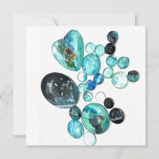 Blume aus Meerglas und Bänder (Vorderseite)