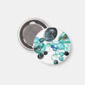 Blume aus Meerglas und Bänder Magnet (Vorderseite/Rückseite)