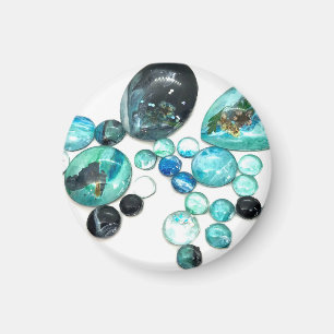 Blume aus Meerglas und Bänder Magnet