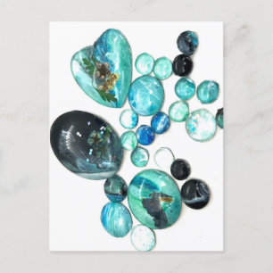 Blume aus Meerglas und Bänder Postkarte