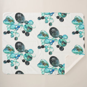 Blume aus Meerglas und Bänder Sherpadecke