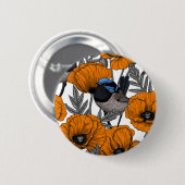 Blume aus Mehl und Orangenmohn 2 Button (Vorne & Hinten)