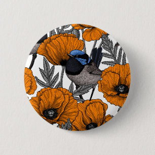 Blume aus Mehl und Orangenmohn 2 Button