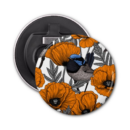 Blume aus Mehl und Orangenmohn 2 Flaschenöffner (Vorderseite)