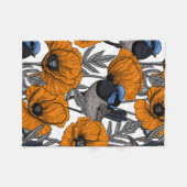 Blume aus Mehl und Orangenmohn 2 Fleecedecke (Vorderseite (Horizontal))