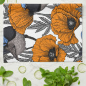 Blume aus Mehl und Orangenmohn 2 Geschirrtuch (Gefaltet)