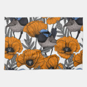 Blume aus Mehl und Orangenmohn 2 Geschirrtuch (Horizontal)