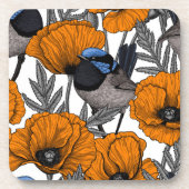 Blume aus Mehl und Orangenmohn 2 Getränkeuntersetzer (Vorderseite)