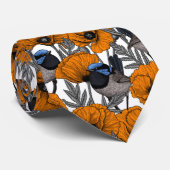 Blume aus Mehl und Orangenmohn 2 Krawatte (Gerollt)