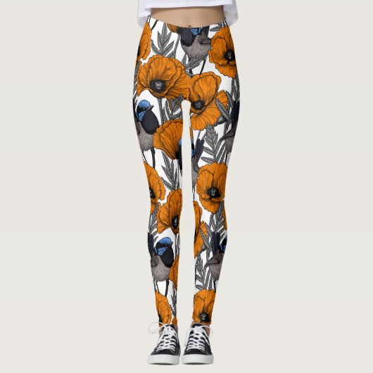 Blume aus Mehl und Orangenmohn 2 Leggings (Vorderseite)