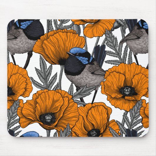 Blume aus Mehl und Orangenmohn 2 Mousepad (Vorne)