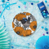Blume aus Mehl und Orangenmohn 2 Pappteller (Party)