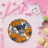 Blume aus Mehl und Orangenmohn 2 Pappteller (Party)