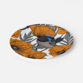 Blume aus Mehl und Orangenmohn 2 Pappteller (Schrägansicht)