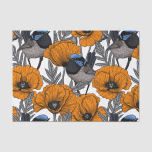 Blume aus Mehl und Orangenmohn 2 Seidenpapier