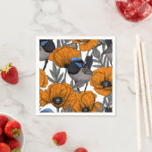Blume aus Mehl und Orangenmohn 2 Serviette (Beispiel)