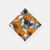 Blume aus Mehl und Orangenmohn 2 Serviette (Ecke)