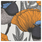Blume aus Mehl und Orangenmohn 2 Stoff (Muster)