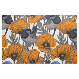 Blume aus Mehl und Orangenmohn 2 Stoff