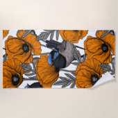 Blume aus Mehl und Orangenmohn 2 Strandtuch (Vorderseite)