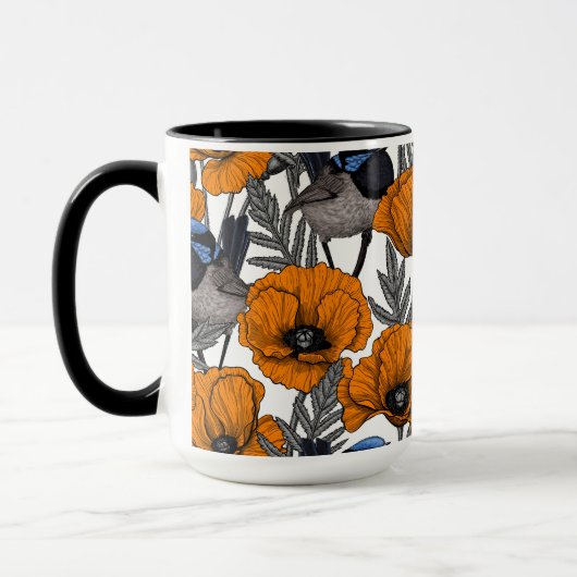 Blume aus Mehl und Orangenmohn 2 Tasse (Links)