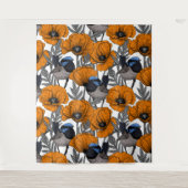Blume aus Mehl und Orangenmohn 2 Wandteppich (Vorderseite)
