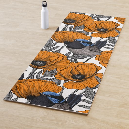 Blume aus Mehl und Orangenmohn 2 Yogamatte (Beispiel)