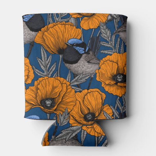 Blume aus Mehlwein und Orangenmohn Dosenkühler (Rückseite)