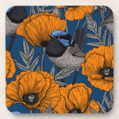 Blume aus Mehlwein und Orangenmohn Getränkeuntersetzer (Vorderseite)