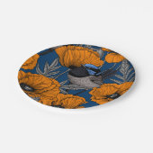 Blume aus Mehlwein und Orangenmohn Pappteller (Schrägansicht)