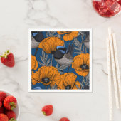Blume aus Mehlwein und Orangenmohn Serviette (Beispiel)
