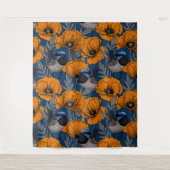 Blume aus Mehlwein und Orangenmohn Wandteppich (Vorderseite)