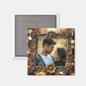 Blume aus Metall Personalisiertes Foto Magnet (Vorderseite/Rückseite)